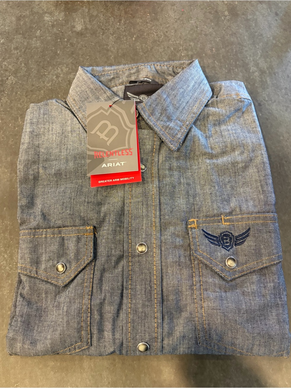 Ariat Men’s Relentless Denim Button-Front Shirt in Blue